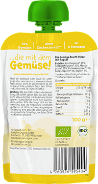 Quetschie Karotte, Süßkartoffel, Mango & Pastinake ab 6 Monaten, 100 g
