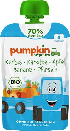 Quetschie Kürbis, Karotte, Apfel, Banane & Pfirsich, ab 6 Monaten, 100 g