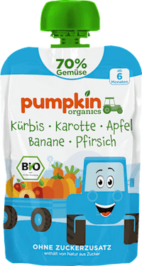Quetschie Kürbis, Karotte, Apfel, Banane & Pfirsich, ab 6 Monaten, 100 g