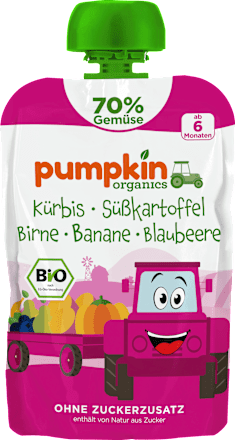 Quetschie Kürbis, Süßkartoffel, Birne, Banane & Blaubeere, ab 6 Monaten, 100 g
