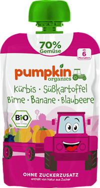 Quetschie Kürbis, Süßkartoffel, Birne, Banane & Blaubeere, ab 6 Monaten, 100 g