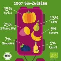 Quetschie Kürbis, Süßkartoffel, Birne, Banane & Blaubeere, ab 6 Monaten, 100 g