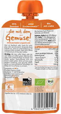 Quetschie Mango, Karotte, Pastinake und Hafer, ab 6 Monaten, 100 g