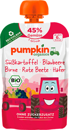 Quetschie mit Süßkartoffel, Blaubeere, Birne, Rote Beete & Hafer, ab dem 6. Monat, 100 g