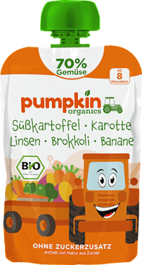 Quetschie Süßkartoffel, Karotte, Linsen, Brokkoli & Banane ab 8 Monaten, 100 g