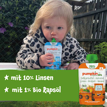 Quetschie Süßkartoffel, Karotte, Linsen, Brokkoli & Banane ab 8 Monaten, 100 g