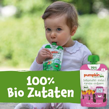 Quetschie Süßkartoffel, Kürbis, Karotte & Erdbeere ab 6 Monaten, 100 g