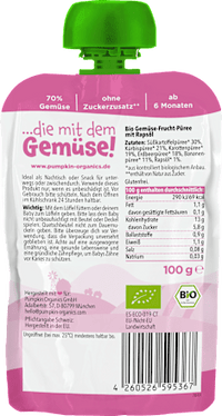 Quetschie Süßkartoffel, Kürbis, Karotte & Erdbeere ab 6 Monaten, 100 g
