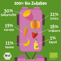 Quetschie Süßkartoffel, Kürbis, Karotte & Erdbeere ab 6 Monaten, 100 g