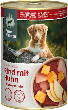 Nassfutter Hund Rind mit Huhn & Süßkartoffeln, 400 g
