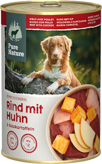 Nassfutter Hund Rind mit Huhn & Süßkartoffeln, 400 g