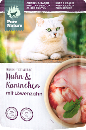 Nat kattenvoer met kip, konijn &amp; paardenbloem, 85 g