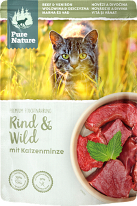 Nat kattenvoer met rundvlees, wild &amp; kattenkruid, 85 g