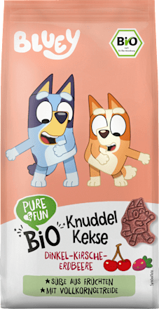 Kinderkekse Bluey Dinkel-Kirsche-Erdbeere ab 3 Jahren, 125 g