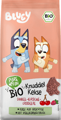 Kinderkekse Bluey Dinkel-Kirsche-Erdbeere ab 3 Jahren, 125 g