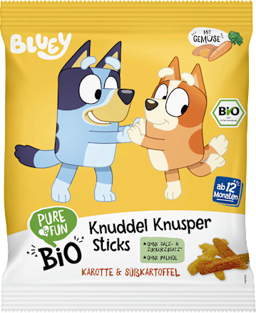 Kindersnack Bluey Knusper Sticks Karotte & Süßkartoffel ab 12 Monaten, 30 g