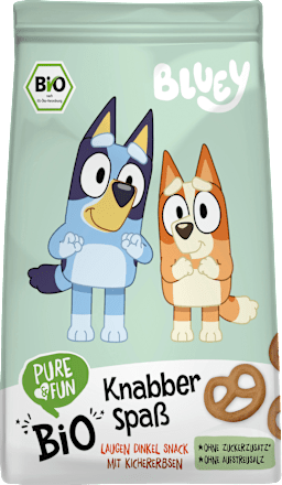 Kindersnack Bluey Laugen Dinkel mit Kichererbsen ab 3 Jahren, 80 g