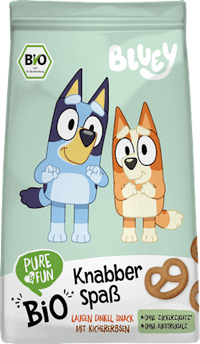 Kindersnack Bluey Laugen Dinkel mit Kichererbsen ab 3 Jahren, 80 g