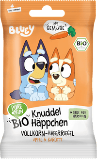 Kindersnack Bluey Vollkorn-Haferriegel Apfel & Karotte ab 12 Monaten, 40 g