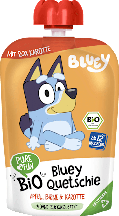 Quetschie Bluey mit Apfel, Birne & Karotte ab 12 Monaten, 100 g