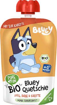 Quetschie Bluey mit Apfel, Birne & Karotte ab 12 Monaten, 100 g