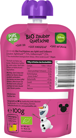 Quetschie Zauber Anna & Elsa Apfel & Erdbeere ab 12 Monaten, 100 g