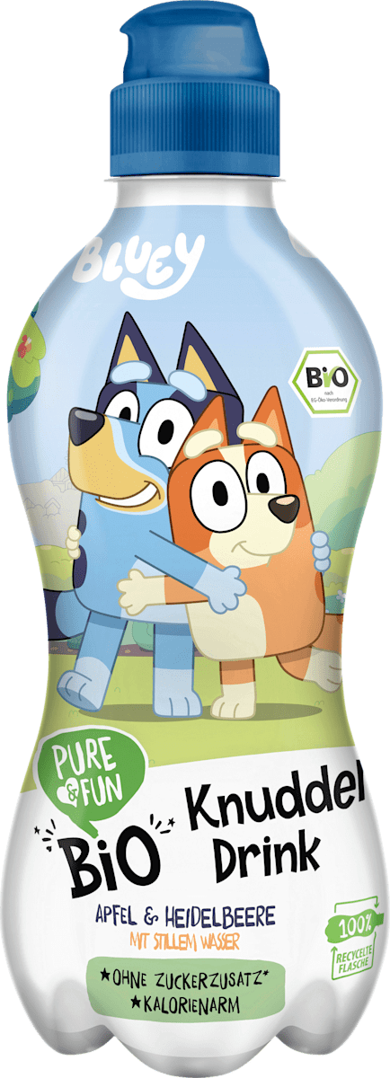 PURE & FUN Saft & Wasser Bluey Apfel & Heidelbeere mit stillem Wasser ab 3 Jahren, 330 ml EINWEG