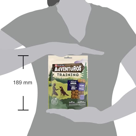 Hondensnacks met hert, training, 115 g