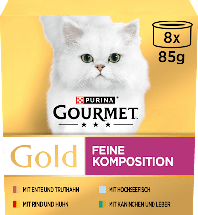 Natvoer voor katten Fijne Samenstelling Multipack (8x85 g), 680 g