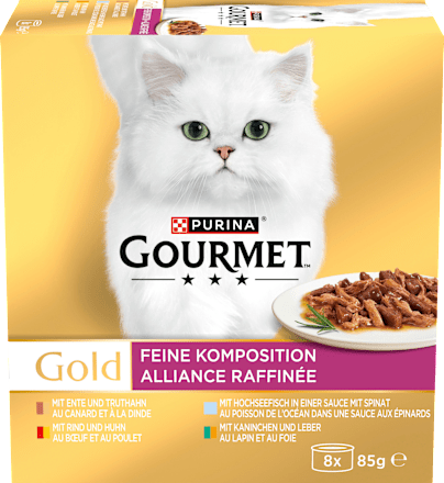 Natvoer voor katten Fijne Samenstelling Multipack (8x85 g), 680 g