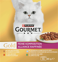 Natvoer voor katten Fijne Samenstelling Multipack (8x85 g), 680 g