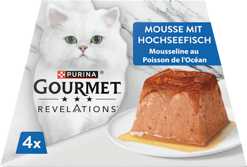 Nassfutter Katze Hochseefisch in Sauce, Revelations Mousse Multipack (4x57g), 228 g