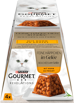 Nassfutter Katze Huhn in Gelée, Revelations feine Häppchen Multipack (4x57 g), 228 g