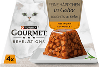 Nassfutter Katze Huhn in Gelée, Revelations feine Häppchen Multipack (4x57 g), 228 g