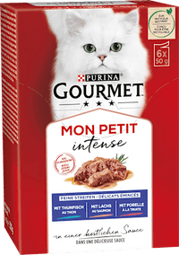 Nat kattenvoer met vis, Mon Petit intense, multipack (6 x 50 g), 300 g