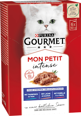 Nat kattenvoer met vis, Mon Petit intense, multipack (6 x 50 g), 300 g