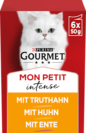 Nat kattenvoer met gevogelte, Mon Petit intense, multipack (6 x 50 g), 300 g