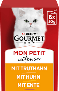 Nat kattenvoer met gevogelte, Mon Petit intense, multipack (6 x 50 g), 300 g