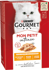Nat kattenvoer met gevogelte, Mon Petit intense, multipack (6 x 50 g), 300 g