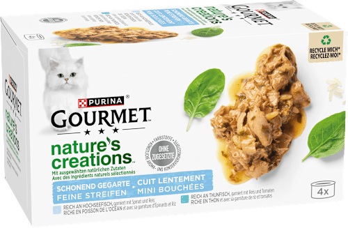 Nat kattenvoer met diepzeevis, spinazie &amp; rijst, nature's creations, multipack (4 x 85 g), 340 g