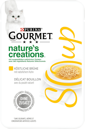 Nat kattenvoer met kip in bouillon, soep, 40 g