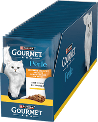 Nat kattenvoer met kip, Perle - heerlijke reepjes in saus, 85 g