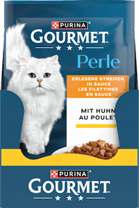 Nat kattenvoer met kip, Perle - heerlijke reepjes in saus, 85 g