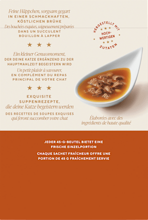 Nassfutter Katze mit Huhn, Rind & Truthahn, Soup Royale, Multipack (6x45 g), 270 g
