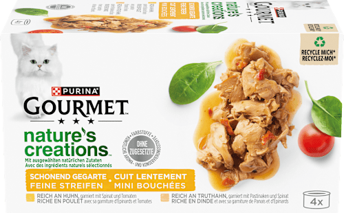 Nat kattenvoer met kip en kalkoen, Nature's Creations, multipack (4 x 85 g), 340 g