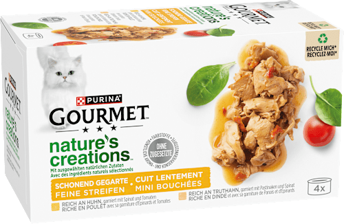 Nassfutter Katze mit Huhn & Truthahn, nature's creations, Multipack (4x85 g), 340 g