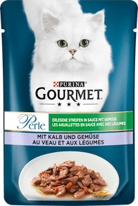 Nat kattenvoer met kalfsvlees &amp; groenten, Perle - heerlijke reepjes in saus, 85 g