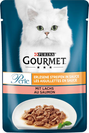 Nat kattenvoer met zalm, parel - heerlijke reepjes in saus, 85 g