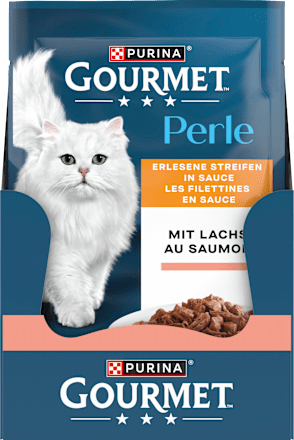 Nat kattenvoer met zalm, parel - heerlijke reepjes in saus, 85 g