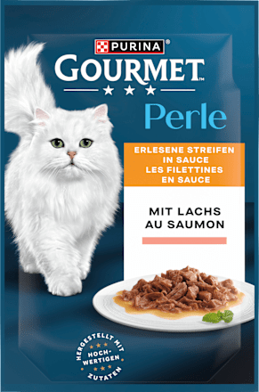 Nat kattenvoer met zalm, parel - heerlijke reepjes in saus, 85 g
